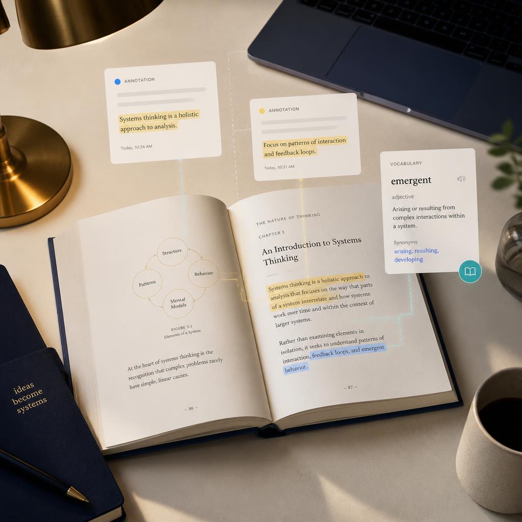 A student reading with Smart-Reader's guided AI coaching interface